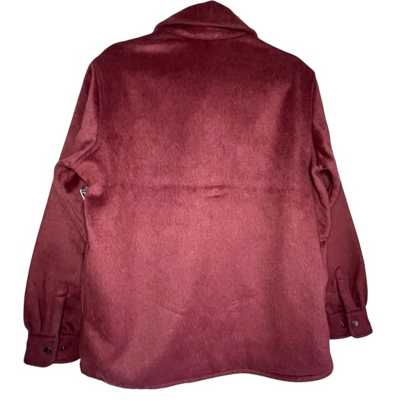 Ridgecut Shacket Fully Lined with Pockets Wool Blend in Wine Size Small - Picture 14 of 14